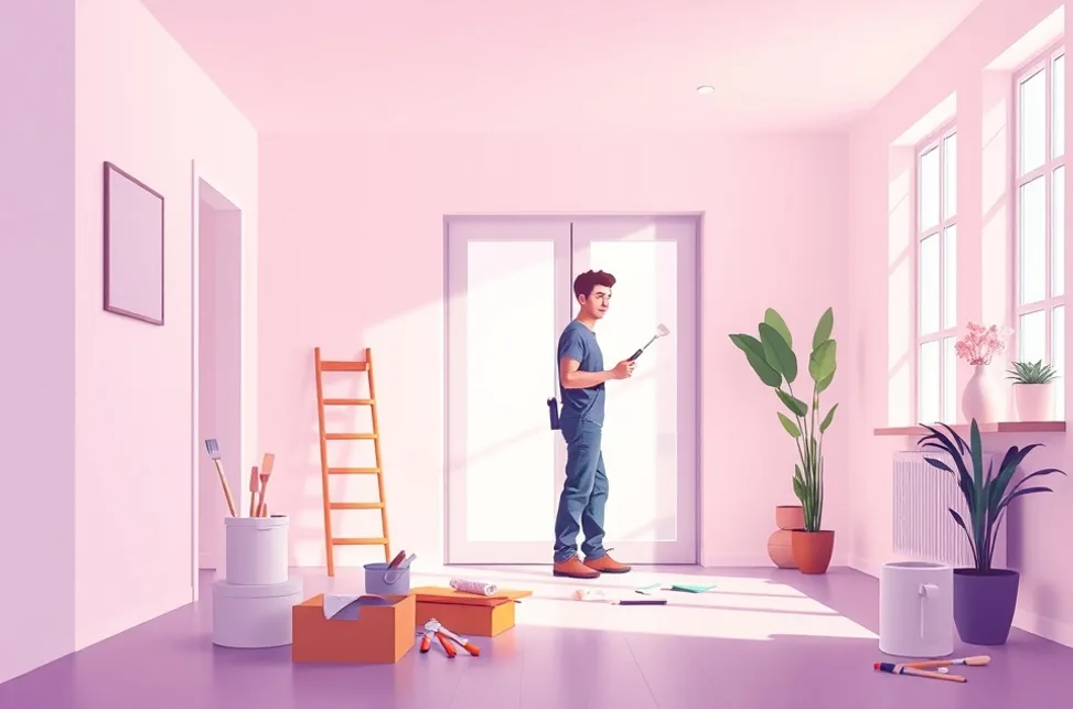Intérieur rénové après travaux de peinture à Épinay-sous-Sénart